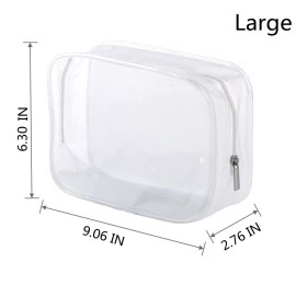 BEFORYOU 6 Pack Clear Toiletry Carry Pouch with Zipper Portable Plastic Waterproof Cosmetic Bag TSA Approved for Vacation Travel Bathroom and Organizing (White, Small and Large) BEFORYOU 6 Pack Clear Toiletry Carry Pouch with Zipper Portable Plastic Waterproof Cosmetic Bag TSA Approved for Vacation Travel Bathroom and Organizing (White, Small and Large)