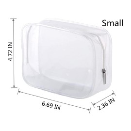 BEFORYOU 6 Pack Clear Toiletry Carry Pouch with Zipper Portable Plastic Waterproof Cosmetic Bag TSA Approved for Vacation Travel Bathroom and Organizing (White, Small and Large) BEFORYOU 6 Pack Clear Toiletry Carry Pouch with Zipper Portable Plastic Waterproof Cosmetic Bag TSA Approved for Vacation Travel Bathroom and Organizing (White, Small and Large)
