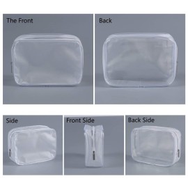 BEFORYOU 6 Pack Clear Toiletry Carry Pouch with Zipper Portable Plastic Waterproof Cosmetic Bag TSA Approved for Vacation Travel Bathroom and Organizing (White, Small and Large) BEFORYOU 6 Pack Clear Toiletry Carry Pouch with Zipper Portable Plastic Waterproof Cosmetic Bag TSA Approved for Vacation Travel Bathroom and Organizing (White, Small and Large)