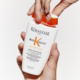 KRASTASE Nutritive Bain Satin Riche Shampoo, Cleanses & Strengthens Against Dryness, Adds Softness, Shine & Nourishment with Plant-Based Proteins & Niacinamide for Medium to Thick to Dry Hair