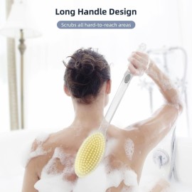 Fymblin Back Scrubber Long Handle for Shower,Back Brush Dual-Sided with Stiff and Soft Bristles,Body Exfoliator for Bath or Dry Brush Fymblin Back Scrubber Long Handle for Shower,Back Brush Dual-Sided with Stiff and Soft Bristles,Body Exfoliator for Bath or Dry Brush