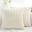 Simmore Decorative Throw Pillow Covers 18x18 Set of 2, Soft Plush Flannel Double-Sided Fluffy Spring Couch Pillow Covers for Sofa Living Room Home Decor, Cream White