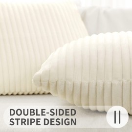 Simmore Decorative Throw Pillow Covers 18x18 Set of 2, Soft Plush Flannel Double-Sided Fluffy Spring Couch Pillow Covers for Sofa Living Room Home Decor, Cream White Simmore Decorative Throw Pillow Covers 18x18 Set of 2, Soft Plush Flannel Double-Sided Fluffy Spring Couch Pillow Covers for Sofa Living Room Home Decor, Cream White