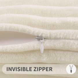 Simmore Decorative Throw Pillow Covers 18x18 Set of 2, Soft Plush Flannel Double-Sided Fluffy Spring Couch Pillow Covers for Sofa Living Room Home Decor, Cream White Simmore Decorative Throw Pillow Covers 18x18 Set of 2, Soft Plush Flannel Double-Sided Fluffy Spring Couch Pillow Covers for Sofa Living Room Home Decor, Cream White