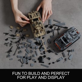 WW2 Army Tank Toys Building Kit, Create a German Tiger & an American M4 Sherman Tank Models with 1184 Blocks, Great Military Gifts for Boys Kids Age 8-14