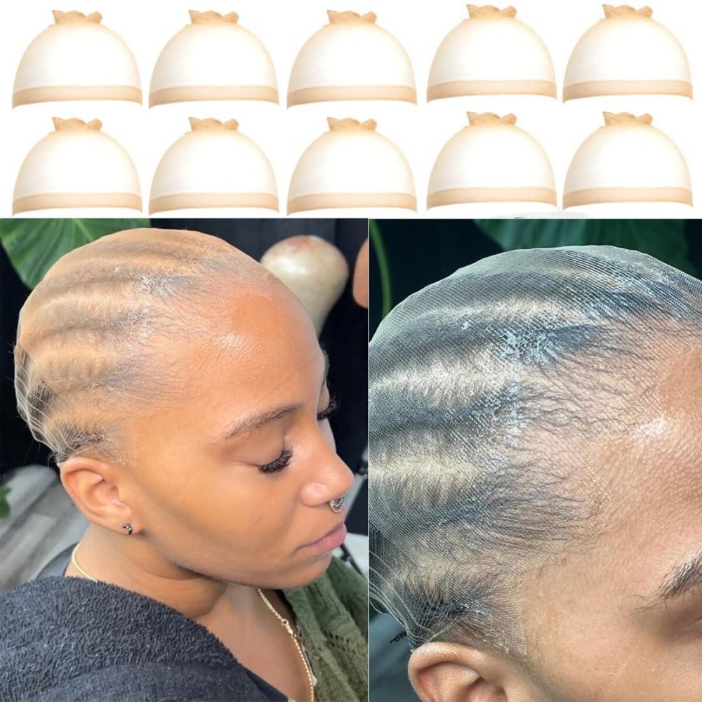 FDBJulyy 10 Pcs Transparent HD Wig Cap, Thin Nylon Cap for Women, Suitable for Parties, Weddings, Graduations, Cosplay, Halloween FDBJulyy 10 Pcs Transparent HD Wig Cap, Thin Nylon Cap for Women, Suitable for Parties, Weddings, Graduations, Cosplay, Halloween