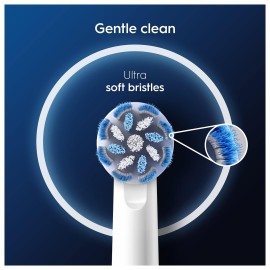 Oral-B Pro Sensitive Clean Electric Toothbrush Head, X-Shaped & Extra Soft Bristles for Gentle Brushing & Plaque Removal, Pack of 4 Toothbrush Heads, White Oral-B Pro Sensitive Clean Electric Toothbrush Head, X-Shaped & Extra Soft Bristles for Gentle Brushing & Plaque Removal, Pack of 4 Toothbrush Heads, White