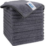 HOMEXCEL Grey Microfiber Cleaning Cloth, 12 Pack Premium Microfiber Towels for Cars, Lint Free, Scratch-Free, Highly Absorbent, Reusable Cleaning Rags for Car, Household, Kitchen, Window, 11.5X11.5
