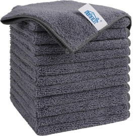 HOMEXCEL Grey Microfiber Cleaning Cloth, 12 Pack Premium Microfiber Towels for Cars, Lint Free, Scratch-Free, Highly Absorbent, Reusable Cleaning Rags for Car, Household, Kitchen, Window, 11.5X11.5 HOMEXCEL Grey Microfiber Cleaning Cloth, 12 Pack Premium Microfiber Towels for Cars, Lint Free, Scratch-Free, Highly Absorbent, Reusable Cleaning Rags for Car, Household, Kitchen, Window, 11.5X11.5