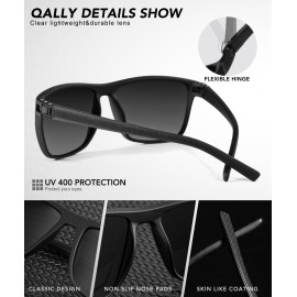 QALLY Polarized Sunglasses Men, Mens Sunglasses Polarized UV protection Lightweight Sun Glasses for Driving Fishing Golf QALLY Polarized Sunglasses Men, Mens Sunglasses Polarized UV protection Lightweight Sun Glasses for Driving Fishing Golf