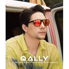 QALLY Polarized Sunglasses Men, Mens Sunglasses Polarized UV protection Lightweight Sun Glasses for Driving Fishing Golf QALLY Polarized Sunglasses Men, Mens Sunglasses Polarized UV protection Lightweight Sun Glasses for Driving Fishing Golf