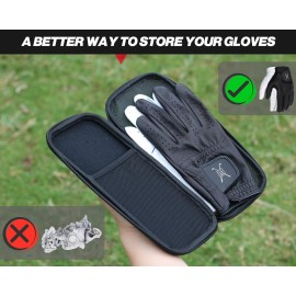 Handy Picks Performance Golf Glove Case - Golf Gloves Holder Case That Protects n Keeps Your Golf Gloves Neat n Dry - Air Flows Through on The Back Cover to Let The Moisture Out (Black) Handy Picks Performance Golf Glove Case - Golf Gloves Holder Case That Protects n Keeps Your Golf Gloves Neat n Dry - Air Flows Through on The Back Cover to Let The Moisture Out (Black)