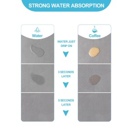 Dish Drying Mat for Kitchen Counter, 12x19 Dish Drying Pad with Non-slip Rubber Backed, Hide Stain Anti Absorbent for Kitchen Counter, Drying Mat for Coffee Machine Dish Rack (Grey)