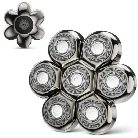 7 Blade Floating Replacement Shaving Head, Washable Shaver Blade Heads Replacement for Head Shaver, Wet & Dry Compatible for Rotary Shavers 7 Blade Floating Replacement Shaving Head, Washable Shaver Blade Heads Replacement for Head Shaver, Wet & Dry Compatible for Rotary Shavers