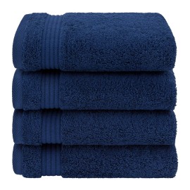 American Veteran Towel, Hand Towels for Bathroom Set of 4, 100% Cotton Turkish Hand Towel Sets Clearance Prime, Soft Hand Face Towels, Navy Blue Hand Towels