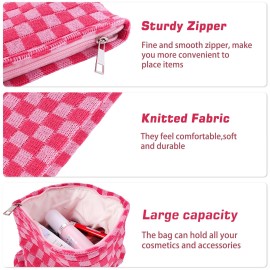 ZLFSRQ 2Pcs Checkered Makeup Bag for Women Large Cosmetic Bag Set Travel Toiletry Bag Makeup Pouch Bag for Purse Pink Zipper Storage Bag Organizer Cute Small Aesthetic Girls Car Essentials Bag ZLFSRQ 2Pcs Checkered Makeup Bag for Women Large Cosmetic Bag Set Travel Toiletry Bag Makeup Pouch Bag for Purse Pink Zipper Storage Bag Organizer Cute Small Aesthetic Girls Car Essentials Bag