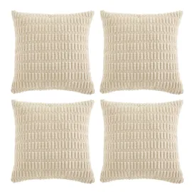 Fancy Homi 4 Packs Boho Cream Decorative Throw Pillow Covers 18x18 Inch for Living Room Couch Bed Sofa, Rustic Modern Farmhouse Home Decor, Soft Plush Corduroy Cute Square Beige Cushion Case 45x45 cm Fancy Homi 4 Packs Boho Cream Decorative Throw Pillow Covers 18x18 Inch for Living Room Couch Bed Sofa, Rustic Modern Farmhouse Home Decor, Soft Plush Corduroy Cute Square Beige Cushion Case 45x45 cm