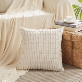 Fancy Homi 4 Packs Boho Cream Decorative Throw Pillow Covers 18x18 Inch for Living Room Couch Bed Sofa, Rustic Modern Farmhouse Home Decor, Soft Plush Corduroy Cute Square Beige Cushion Case 45x45 cm Fancy Homi 4 Packs Boho Cream Decorative Throw Pillow Covers 18x18 Inch for Living Room Couch Bed Sofa, Rustic Modern Farmhouse Home Decor, Soft Plush Corduroy Cute Square Beige Cushion Case 45x45 cm