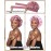 Satin Bonnet Silk Bonnet for Sleeping Silk Sleep Cap Double Layer Hair Bonnet with Elastic Tie Band for Curly Hair Night Cap (Bean Paste + Pink)