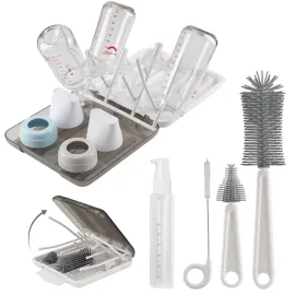 Baby Bottle Brush,6 in 1 Bottle Cleaner Set with Extendable Silicone Bottle Brush,Drying Rack,Nipple & Straw Brushes,Soap Dispenser & Organizer Case,Ideal Gifts for Babies& Moms Baby Bottle Brush,6 in 1 Bottle Cleaner Set with Extendable Silicone Bottle Brush,Drying Rack,Nipple & Straw Brushes,Soap Dispenser & Organizer Case,Ideal Gifts for Babies& Moms