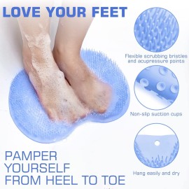 Shower Foot Scrubber Mat Back Washer Back Exfoliating Bath Wash Pad Wall Mounted Slip Suction Cups Foot Scrubber for Use in Shower Cups Foot Cleaner for Men and Women Shower Foot Scrubber Mat Back Washer Back Exfoliating Bath Wash Pad Wall Mounted Slip Suction Cups Foot Scrubber for Use in Shower Cups Foot Cleaner for Men and Women