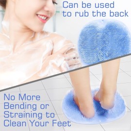 Shower Foot Scrubber Mat Back Washer Back Exfoliating Bath Wash Pad Wall Mounted Slip Suction Cups Foot Scrubber for Use in Shower Cups Foot Cleaner for Men and Women Shower Foot Scrubber Mat Back Washer Back Exfoliating Bath Wash Pad Wall Mounted Slip Suction Cups Foot Scrubber for Use in Shower Cups Foot Cleaner for Men and Women