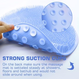 Shower Foot Scrubber Mat Back Washer Back Exfoliating Bath Wash Pad Wall Mounted Slip Suction Cups Foot Scrubber for Use in Shower Cups Foot Cleaner for Men and Women Shower Foot Scrubber Mat Back Washer Back Exfoliating Bath Wash Pad Wall Mounted Slip Suction Cups Foot Scrubber for Use in Shower Cups Foot Cleaner for Men and Women