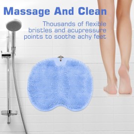 Shower Foot Scrubber Mat Back Washer Back Exfoliating Bath Wash Pad Wall Mounted Slip Suction Cups Foot Scrubber for Use in Shower Cups Foot Cleaner for Men and Women Shower Foot Scrubber Mat Back Washer Back Exfoliating Bath Wash Pad Wall Mounted Slip Suction Cups Foot Scrubber for Use in Shower Cups Foot Cleaner for Men and Women