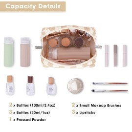 Narwey Small Checkered Makeup Bag for Purse Mini Cosmetic Bag Travel Makeup Pouch Zipper Pouch Cute Make up Bags with Compartments for Women Girls (Light Checkerboard, Small) Narwey Small Checkered Makeup Bag for Purse Mini Cosmetic Bag Travel Makeup Pouch Zipper Pouch Cute Make up Bags with Compartments for Women Girls (Light Checkerboard, Small)