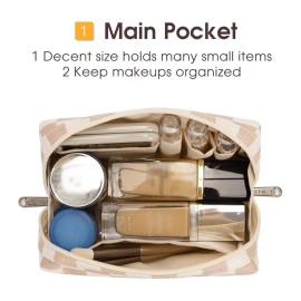 Narwey Small Checkered Makeup Bag for Purse Mini Cosmetic Bag Travel Makeup Pouch Zipper Pouch Cute Make up Bags with Compartments for Women Girls (Light Checkerboard, Small) Narwey Small Checkered Makeup Bag for Purse Mini Cosmetic Bag Travel Makeup Pouch Zipper Pouch Cute Make up Bags with Compartments for Women Girls (Light Checkerboard, Small)