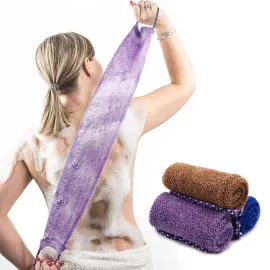 Dr.Pedi 3 Pieces African Net Sponge with Handles Long African Exfoliating Net Washcloth Bath Sponge Net Cloth Wash Net Body Back Scrubber for Shower Loofah
