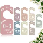 Wooden Baby Closet Dividers for Clothes Organizer, Colorful Nursery Decor, Size Hangers for New Mom Dad Parents