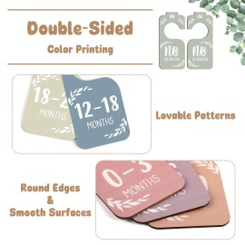 Wooden Baby Closet Dividers for Clothes Organizer, Colorful Nursery Decor, Size Hangers for New Mom Dad Parents