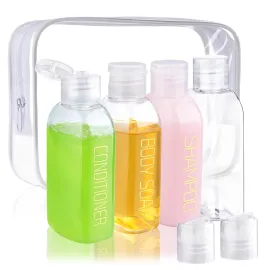 Cosywell Leakproof Squeeze Bottles Travel Kit - 4pc 3.4 oz TSA Approved for Shampoo, Conditioner and Toiletries