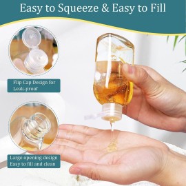 Cosywell Leakproof Squeeze Bottles Travel Kit - 4pc 3.4 oz TSA Approved for Shampoo, Conditioner and Toiletries