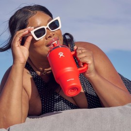 Hydro Flask 40 Oz Travel Tumbler with Handle, Lid and Straw - Insulated Stainless Steel in 40 Oz Black Hydro Flask 40 Oz Travel Tumbler with Handle, Lid and Straw - Insulated Stainless Steel in 40 Oz Black