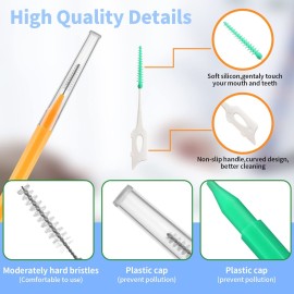 Interdental Brush, 100Pcs Soft Braces Brush Set, 40Pcs Tooth Flossing Head for Oral Hygiene Tooth Cleaning with 60pcs Disposable Braces Flossers Tooth Cleaning Tool (Stylish Colors,Multiple Sizes) Interdental Brush, 100Pcs Soft Braces Brush Set, 40Pcs Tooth Flossing Head for Oral Hygiene Tooth Cleaning with 60pcs Disposable Braces Flossers Tooth Cleaning Tool (Stylish Colors,Multiple Sizes)