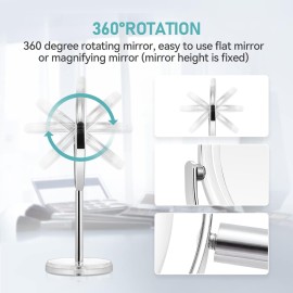 MIYADIVA 20X Magnifying Makeup Mirror,Double Sided 1X & 20X Magnifying Mirror with Stand,Tabletop Magnified Vanity Mirror with 360Rotation for Bathroom or Bedroom 7.8 Inch