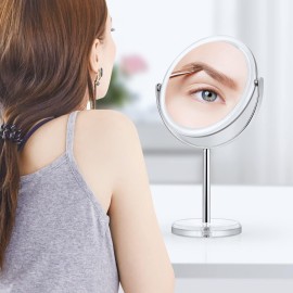 MIYADIVA 20X Magnifying Makeup Mirror,Double Sided 1X & 20X Magnifying Mirror with Stand,Tabletop Magnified Vanity Mirror with 360Rotation for Bathroom or Bedroom 7.8 Inch