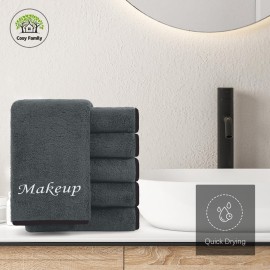 Cosy Family 10 Pack Makeup Remover Wash Cloths - Soft Microfiber Fingertip Facial Cleansing Cloths for Hand and Make Up, 12 x 12 in, Black Grey Cosy Family 10 Pack Makeup Remover Wash Cloths - Soft Microfiber Fingertip Facial Cleansing Cloths for Hand and Make Up, 12 x 12 in, Black Grey