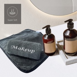 Cosy Family 10 Pack Makeup Remover Wash Cloths - Soft Microfiber Fingertip Facial Cleansing Cloths for Hand and Make Up, 12 x 12 in, Black Grey Cosy Family 10 Pack Makeup Remover Wash Cloths - Soft Microfiber Fingertip Facial Cleansing Cloths for Hand and Make Up, 12 x 12 in, Black Grey