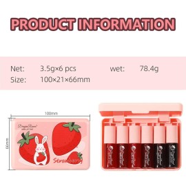 Eakroo 6 Colors Lip Tint Stain Mini Liquid Lipstick, Korean Lip Gloss Moisturizing Natural, Multi-Use Lip and Cheek Tint, Non-Stick Cup, Lightweight, High Pigment, Long-Lasting, Vivid Color Eakroo 6 Colors Lip Tint Stain Mini Liquid Lipstick, Korean Lip Gloss Moisturizing Natural, Multi-Use Lip and Cheek Tint, Non-Stick Cup, Lightweight, High Pigment, Long-Lasting, Vivid Color