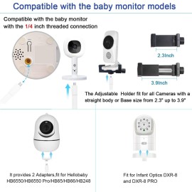 67 Adjustable Height Baby Monitor Floor Stand Holder Compatible with Hellobaby,ANMEATE,Infant Optics DXR-8 Pro,Also Compatible with The Nanit Pro Smart Baby Monitor & Flex Stand Without Tool