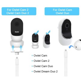 AOZTSUN Baby Monitor Mount, Compatible with Owlet Cam/Duo & Other Cameras, 15.7in Flexible Clip, Wall Mount, Metal, Adjustable