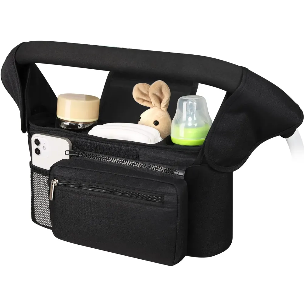 Accmor Universal Stroller Organizer with Insulated Cup Holder Detachable Phone Bag and Shoulder Strap,Stroller Bag Caddy Organizer Accessories Fits for Uppababy, Baby Jogger, Britax Strollers Accmor Universal Stroller Organizer with Insulated Cup Holder Detachable Phone Bag and Shoulder Strap,Stroller Bag Caddy Organizer Accessories Fits for Uppababy, Baby Jogger, Britax Strollers
