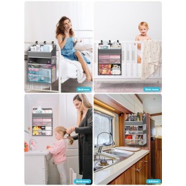 PHOTOONE Hanging Diaper Caddy Organizer Crib Organizer-Spacious Baby Girl/Boy Diaper Organizer for Changing Table, Playpen/Wall- Hold 90+ Diaper (Grey) PHOTOONE Hanging Diaper Caddy Organizer Crib Organizer-Spacious Baby Girl/Boy Diaper Organizer for Changing Table, Playpen/Wall- Hold 90+ Diaper (Grey)