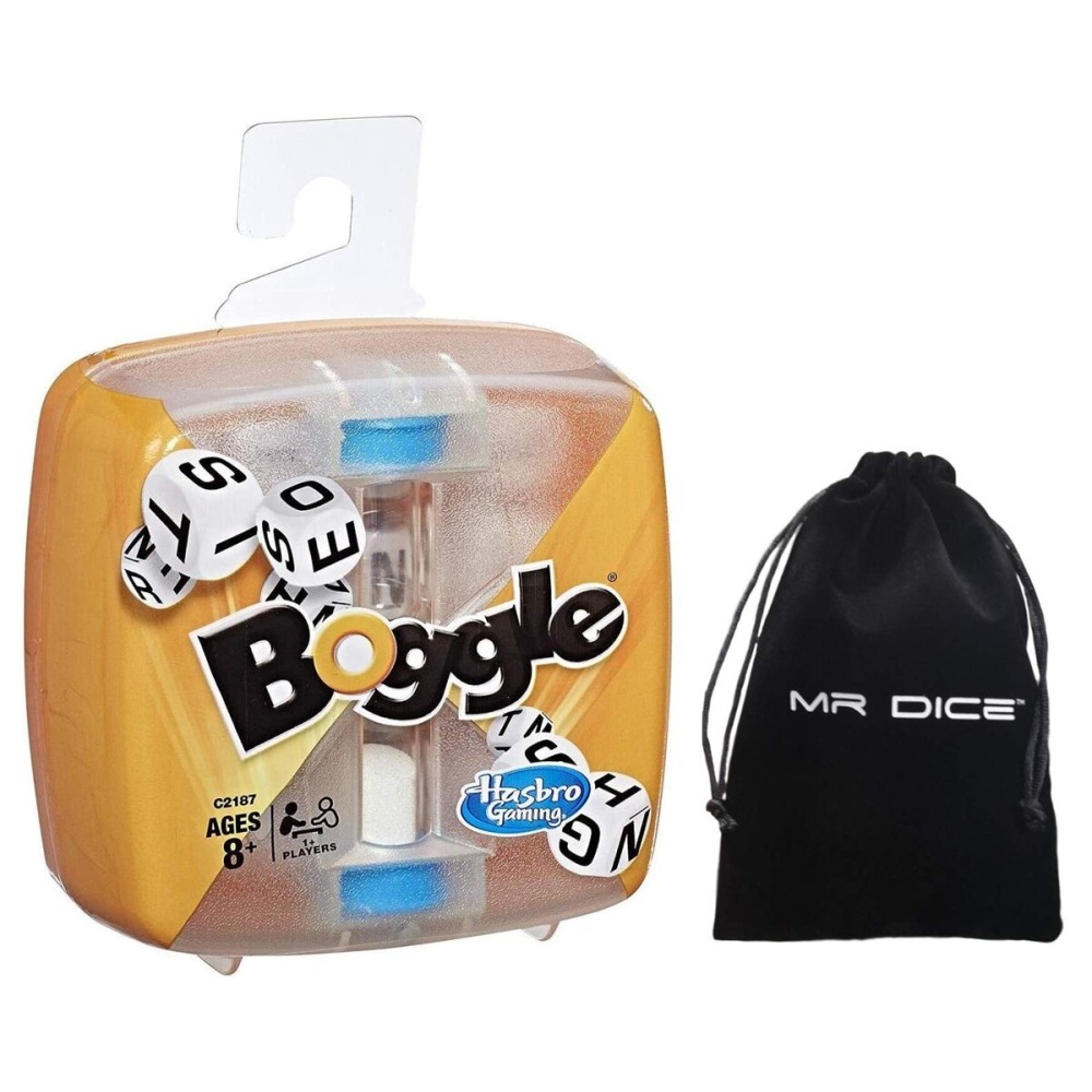 Mr Dice Boggle Game Bundle With Drawstring Bag - Classic Boggle for Adults