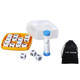 Mr Dice Boggle Game Bundle With Drawstring Bag - Classic Boggle for Adults