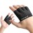 RYMNT Minimal Workout Gloves,Short Micro Weight Lifting Gloves Grip Pads with Full Palm Protection & Extra Grip for Men Women Weightlifting,Gym,Cross Training,Powerlifting,WODs.Black-Medium