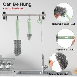 Bottle Brush Set -Baby Travel Essential-6 in 1 Bottle Cleaner Kit with Silicone Bottle Brush,Nipple Cleaner Brush,Straw Brush,Soap Dispenser,Storage Box,Bottle Drying Rack for Home and Travel(Green) Bottle Brush Set -Baby Travel Essential-6 in 1 Bottle Cleaner Kit with Silicone Bottle Brush,Nipple Cleaner Brush,Straw Brush,Soap Dispenser,Storage Box,Bottle Drying Rack for Home and Travel(Green)